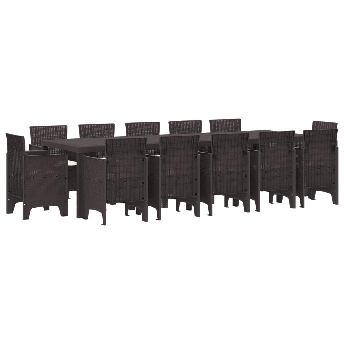 Garten Essgruppe 13 stk. Braun Rattan