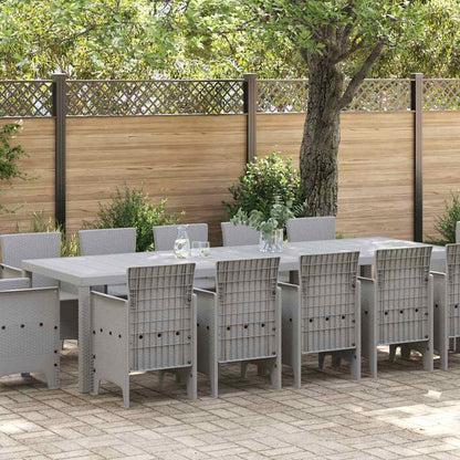 Garten Essgruppe 13 stk. Hellgrau Poly Rattan