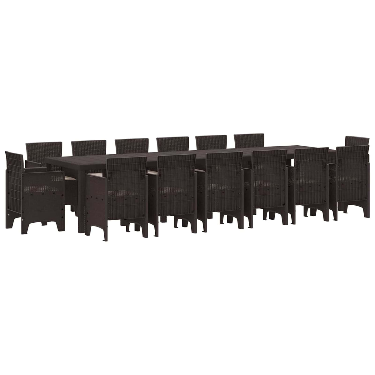 Garten Essgruppe 15 stk. Braun Polt Rattan