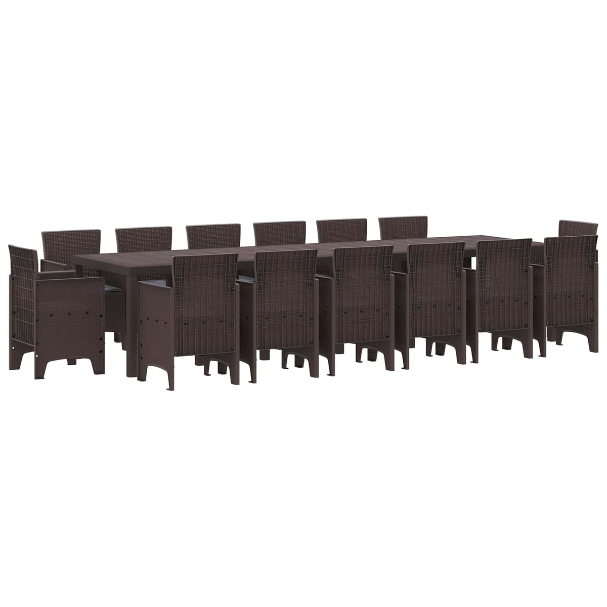 Garten Essgruppe 15 stk. Braun Polt Rattan