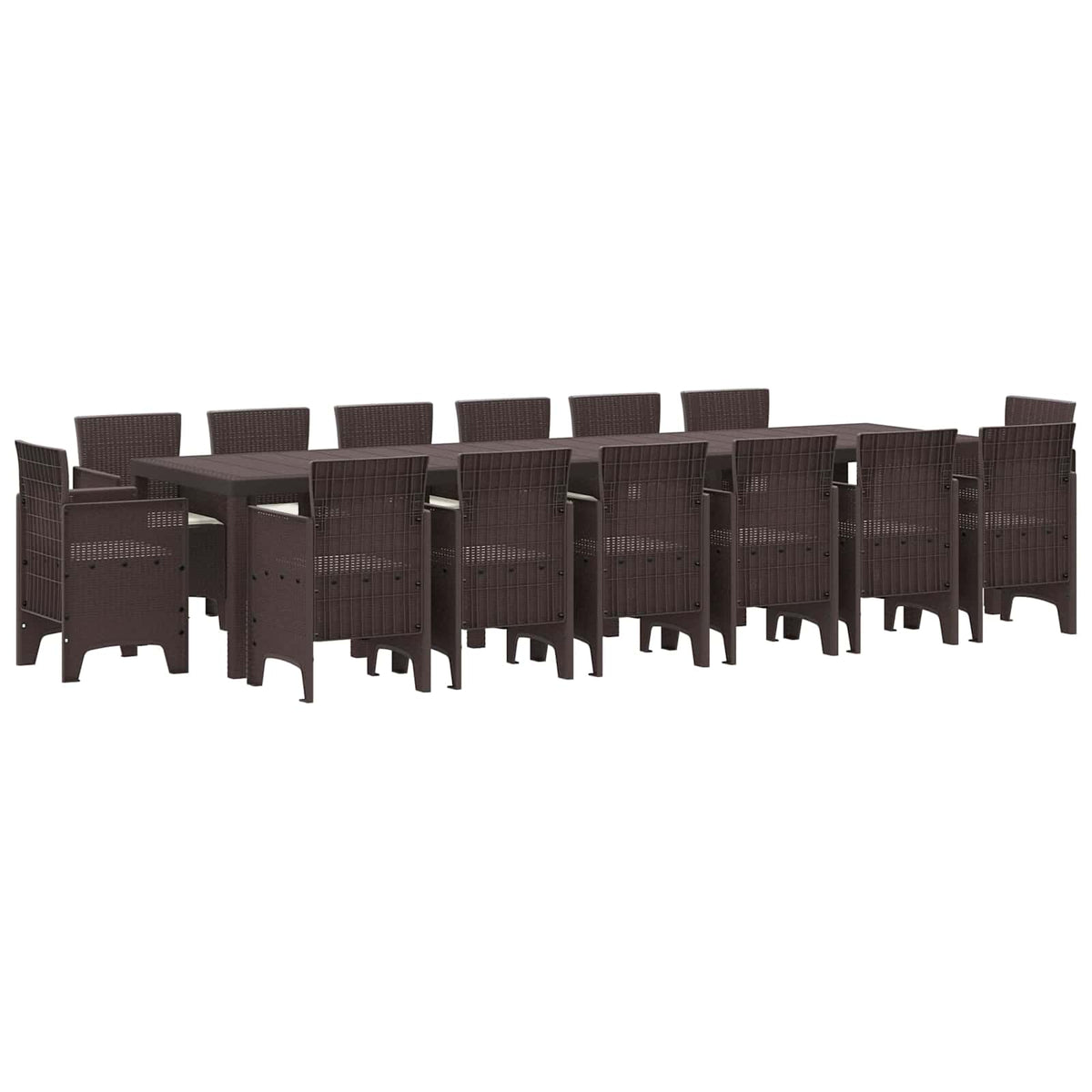 Garten Essgruppe 15 stk. Braun Polt Rattan