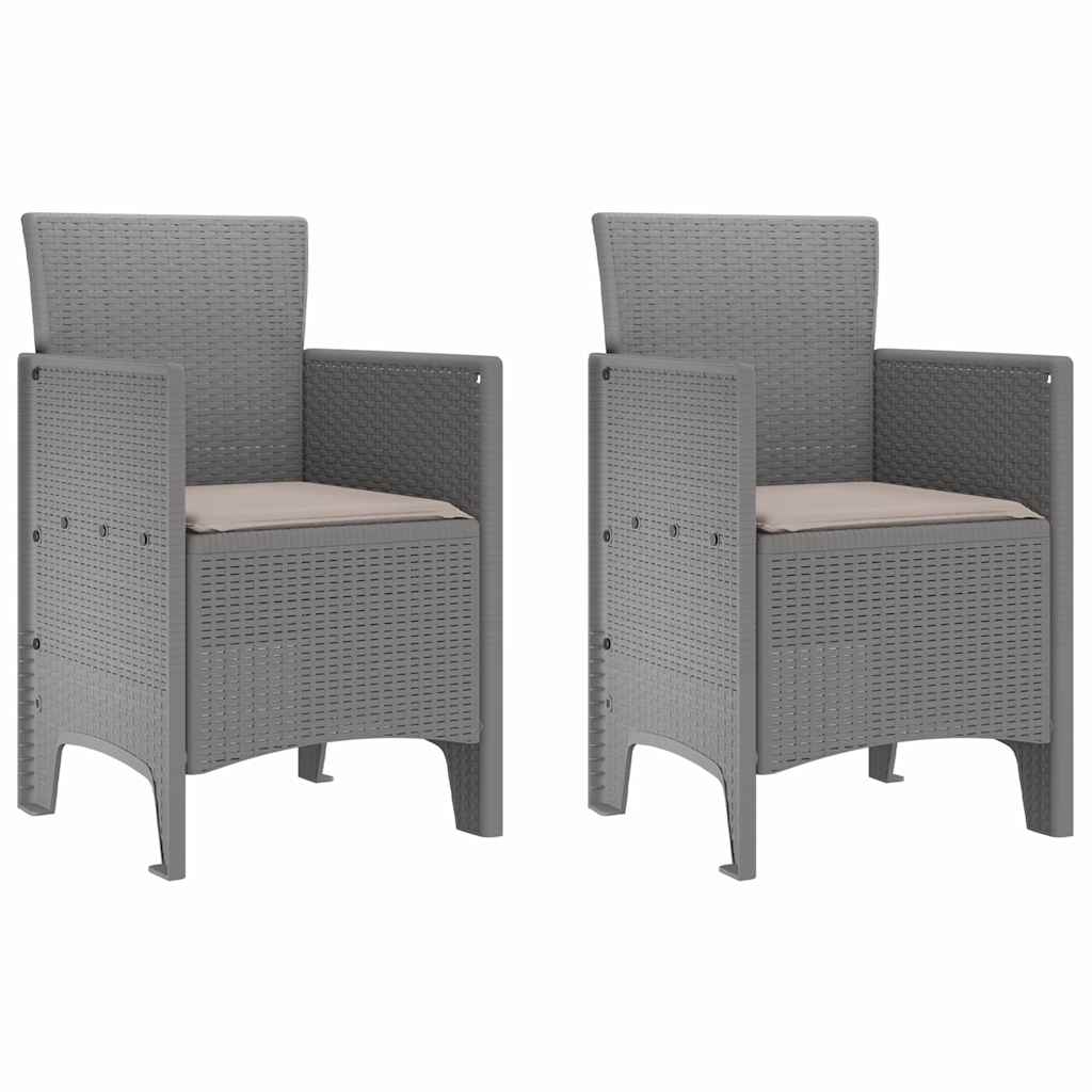 Garten Essgruppe 3 stk. Hellgrau Polypropylen