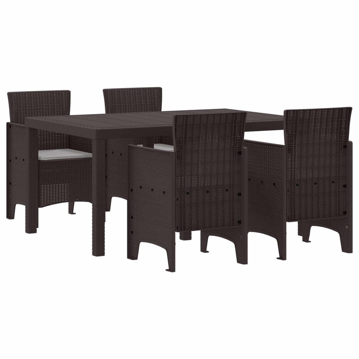 Garten Essgruppe 5 stk. Braun Polt Rattan