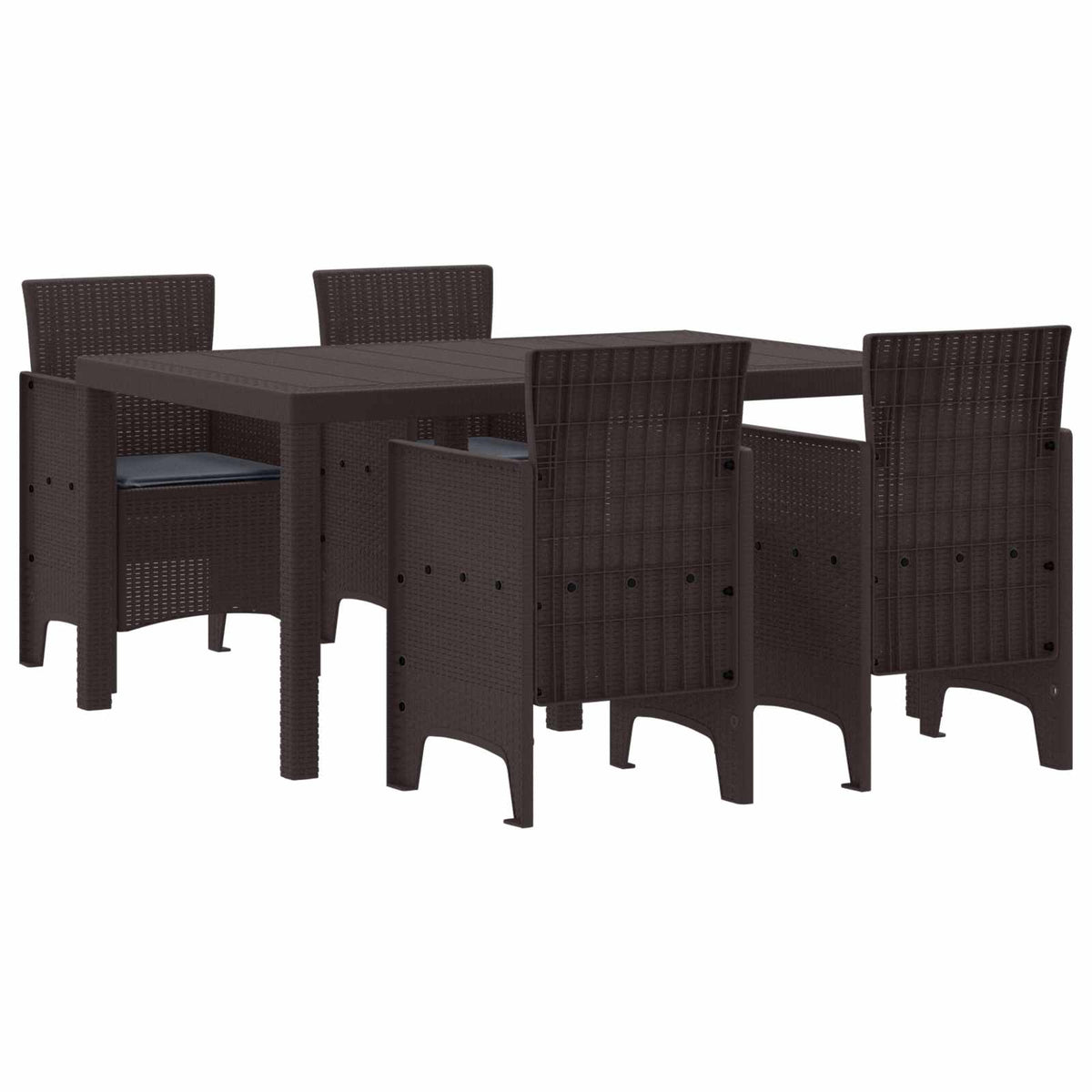 Garten Essgruppe 5 stk. Braun Polt Rattan