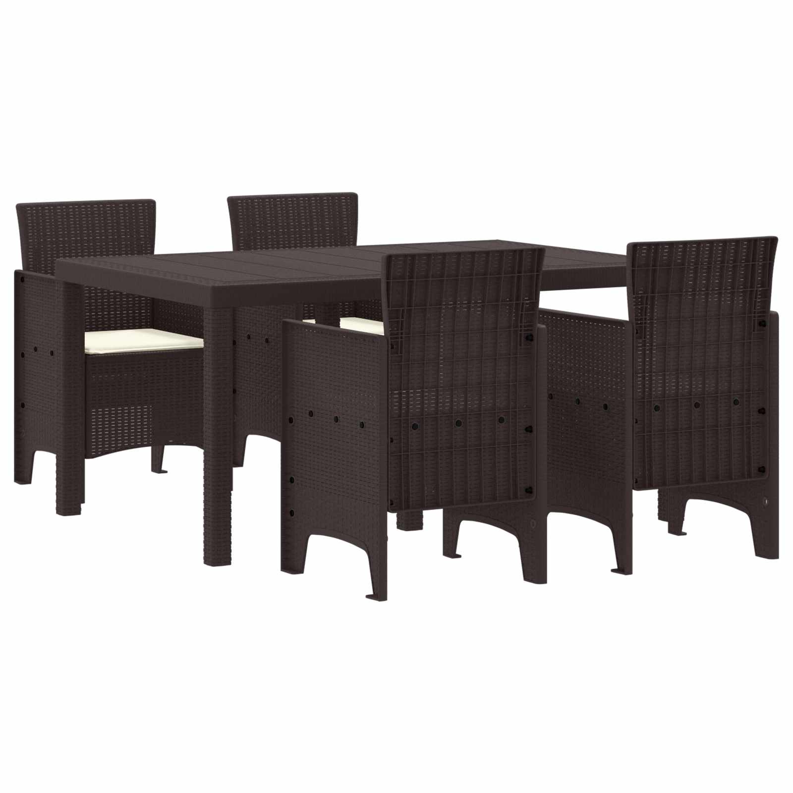 Garten Essgruppe 5 stk. Braun Polt Rattan