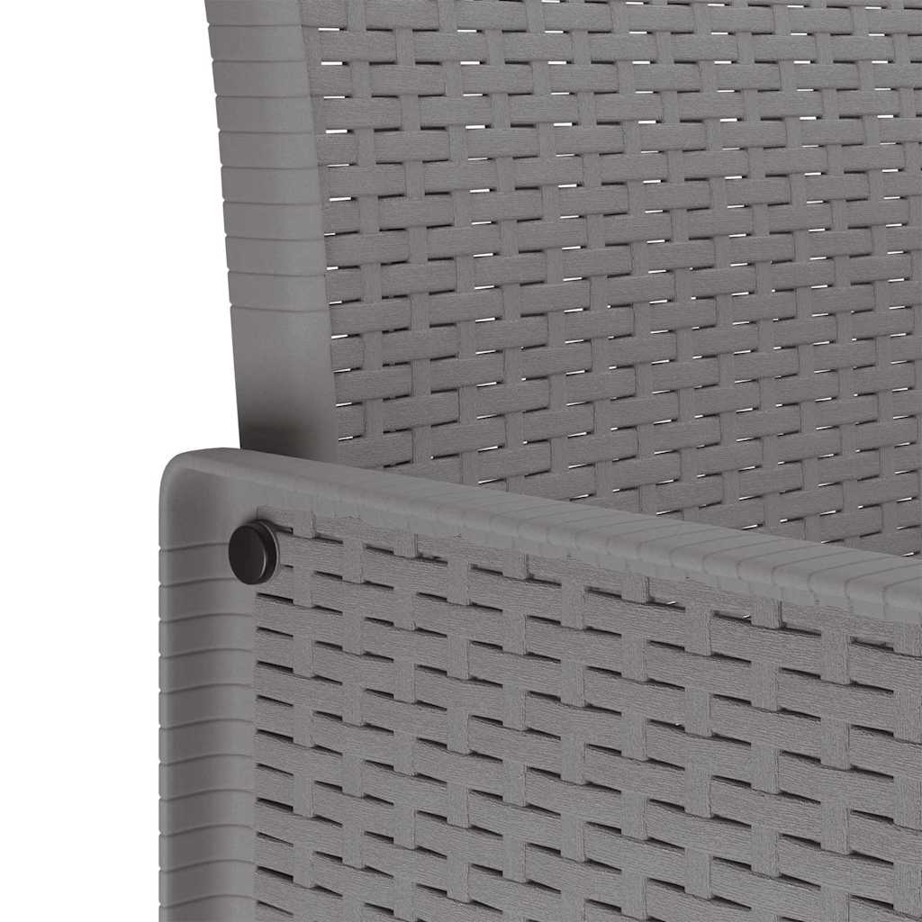 Garten Essgruppe 5 stk. Hellgrau Polt Rattan