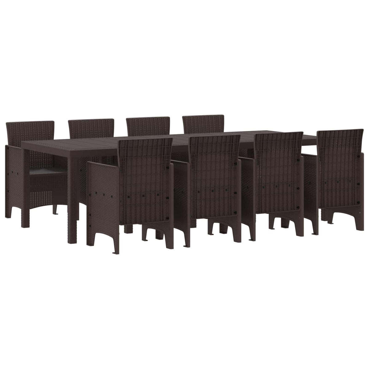 Garten Essgruppe 9 stk. Braun Polypropylen
