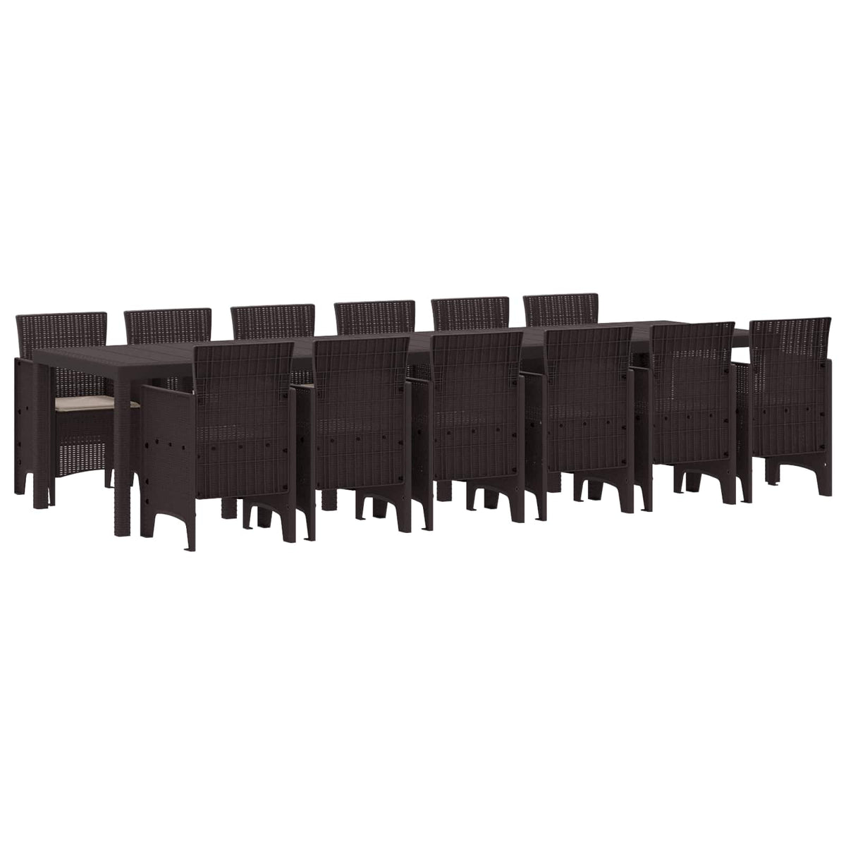 Garten Essgruppe 13 stk. Braun Polt Rattan
