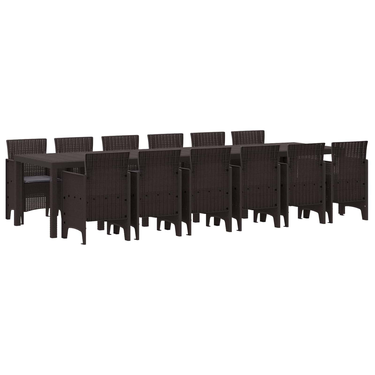 Garten Essgruppe 13 stk. Braun Polt Rattan