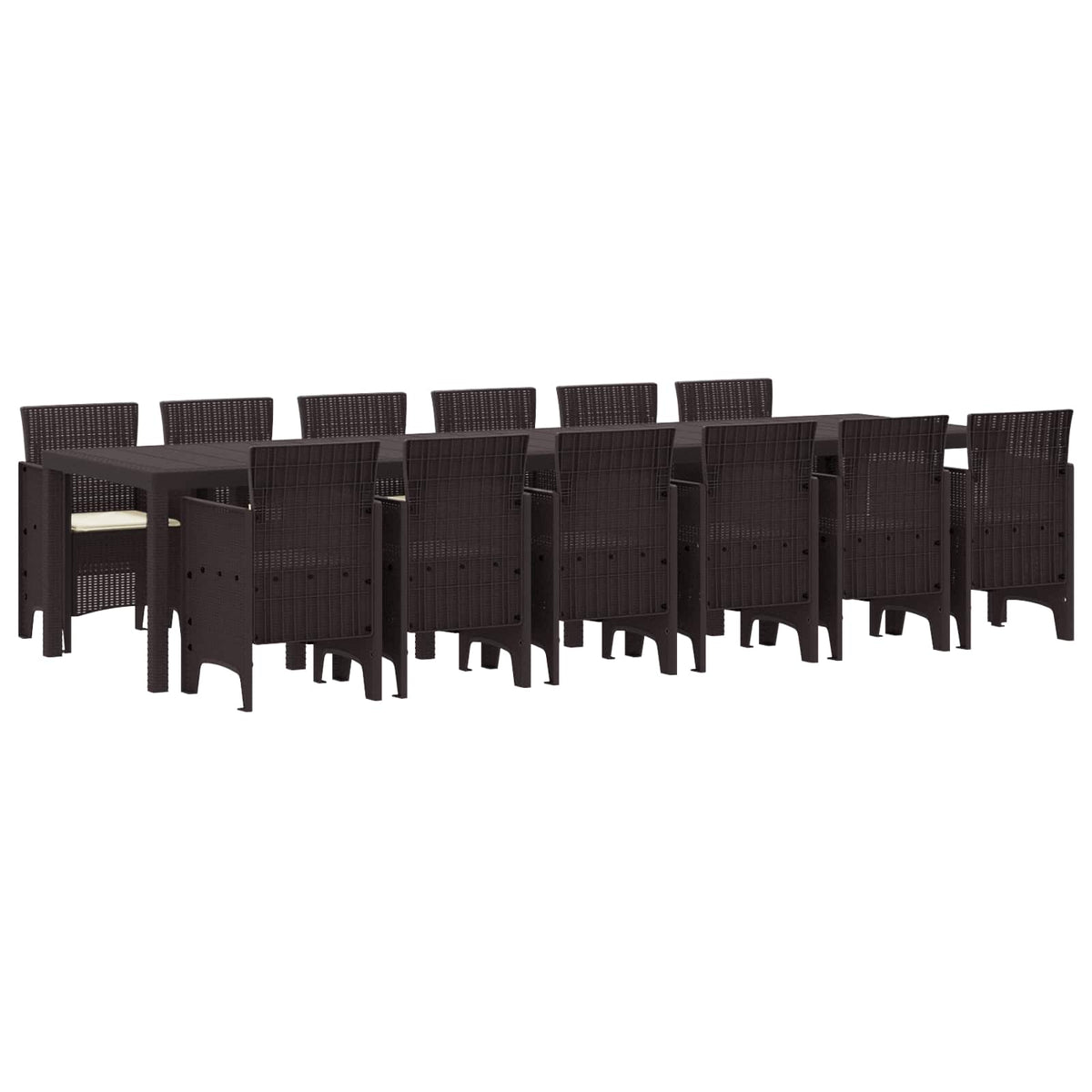 Garten Essgruppe 13 stk. Braun Polt Rattan