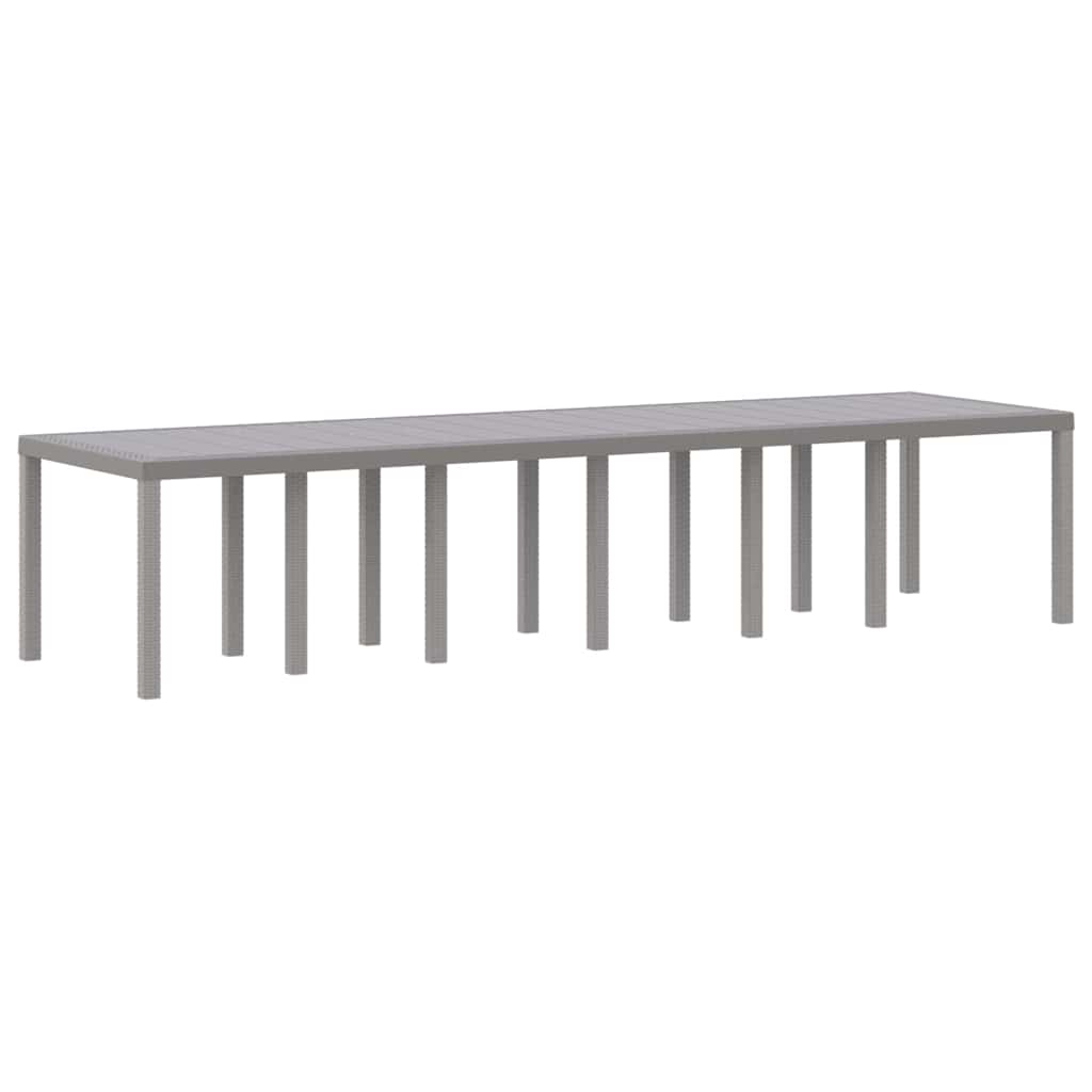 Garten Essgruppe 13 stk. Hellgrau Polt Rattan