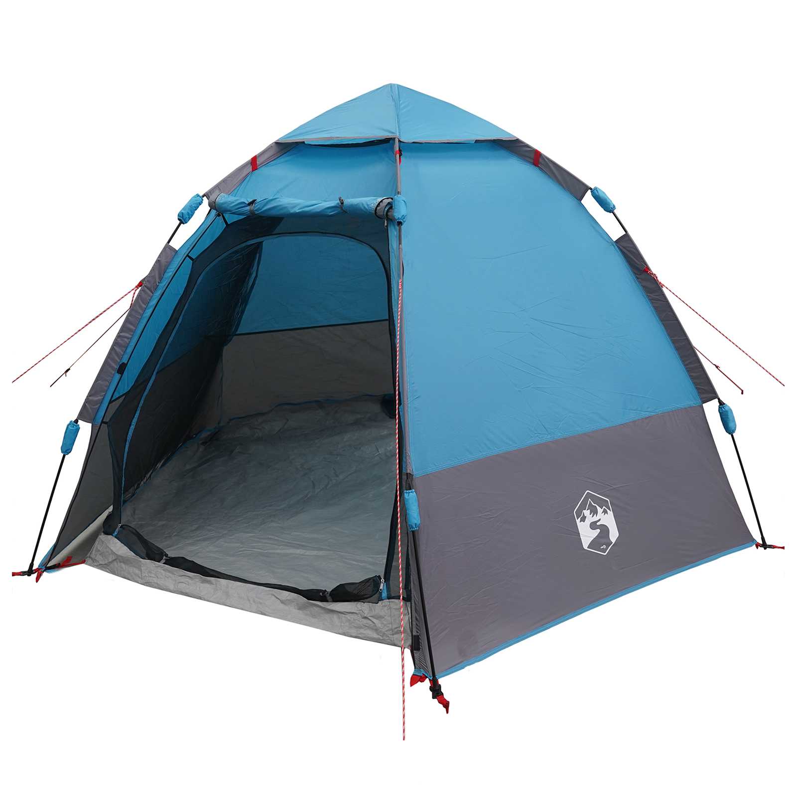 Schnellmontagezelt mit Regenhaube für 4 Personen mit Dach Blau