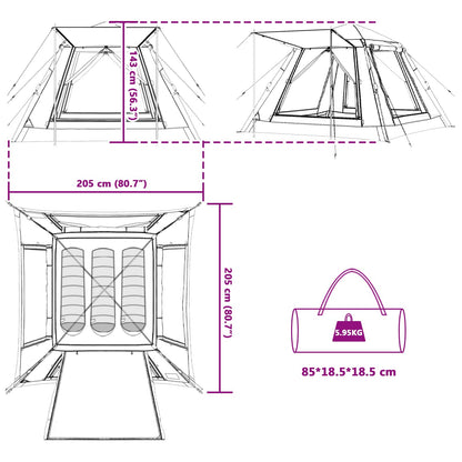 Sofort-Zelt mit Regenhaube für 3 Personen, schnell abnehmbar