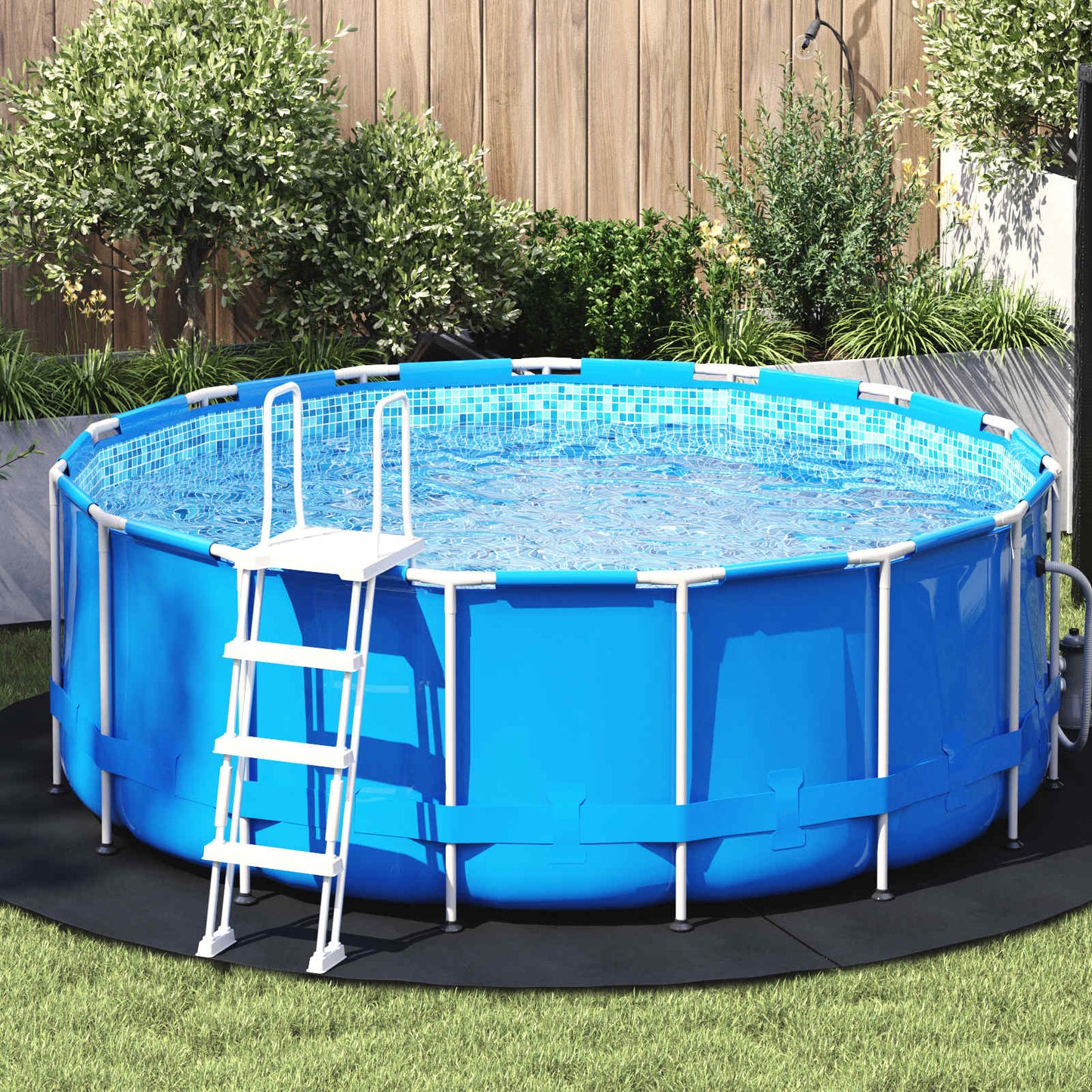 Bodenfolie für Pools Schwarz Ø 244 cm Vliesstoff