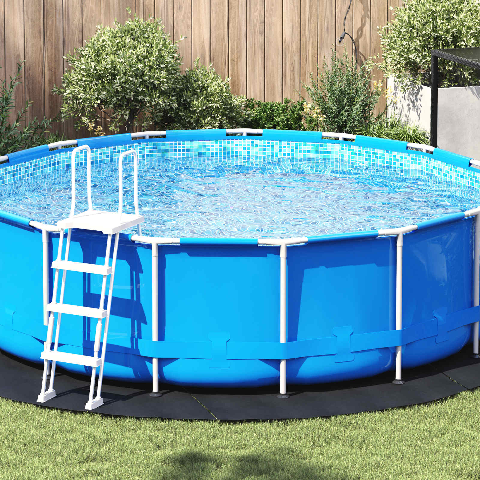 Bodenfolie für Pools Schwarz Ø 366 cm Vliesstoff