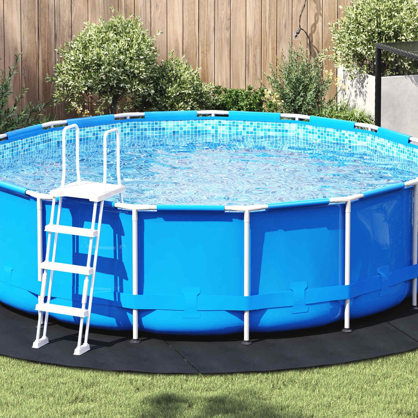 Bodenfolie für Pools Schwarz Ø 396 cm Vliesstoff