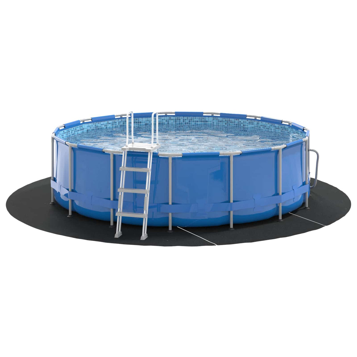 Bodenfolie für Pools Schwarz Ø 396 cm Vliesstoff
