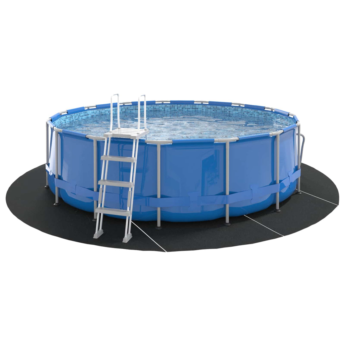 Bodenfolie für Pools Schwarz Ø 458 cm Vliesstoff