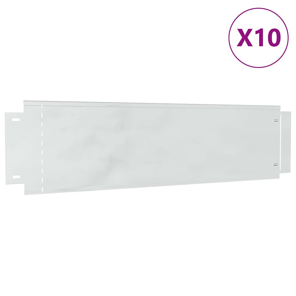 Rasenkanten 10 Stk. 100 x 25 x 0,07 cm Verzinkter Stahl Silber
