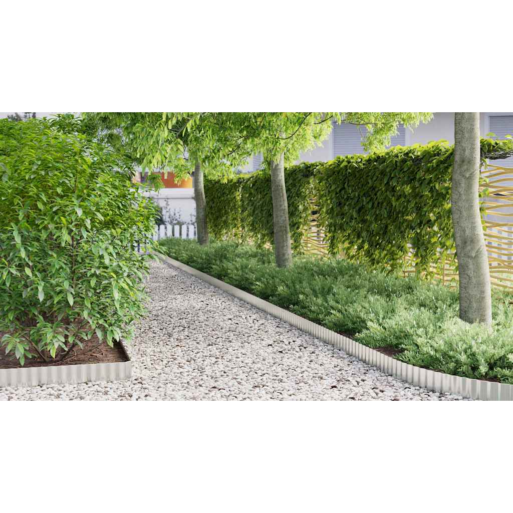 Rasenrand Silber 1000 x 15 x 0,03 cm Galvanisiertes Stahl