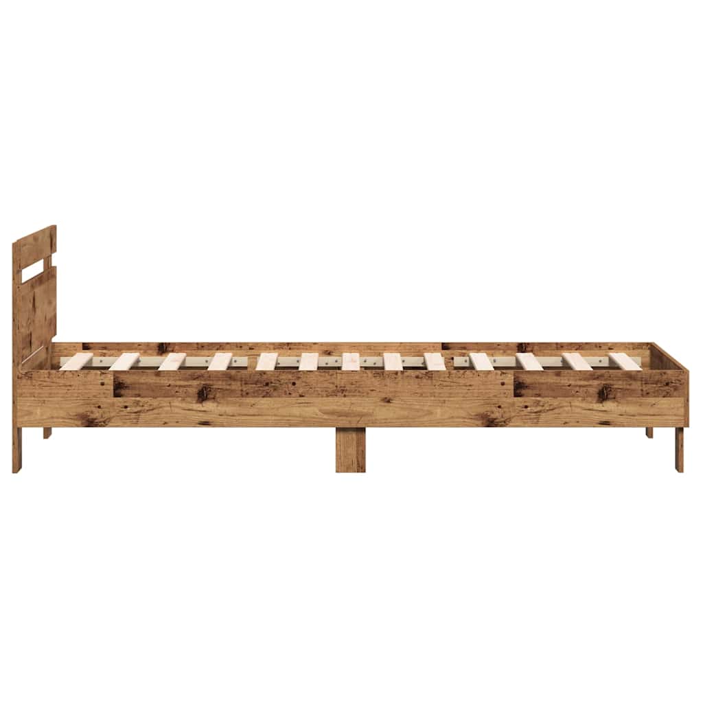 Bettgestell mit Kopfteil Altholz 90 x 200 cm Holzwerkstoff