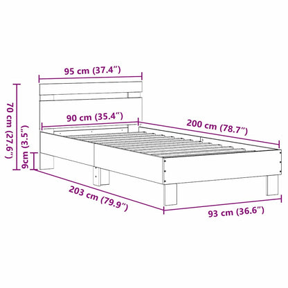 Bettrahmen Altholz 203 x 95 x 70 cm Holzwerkstoff