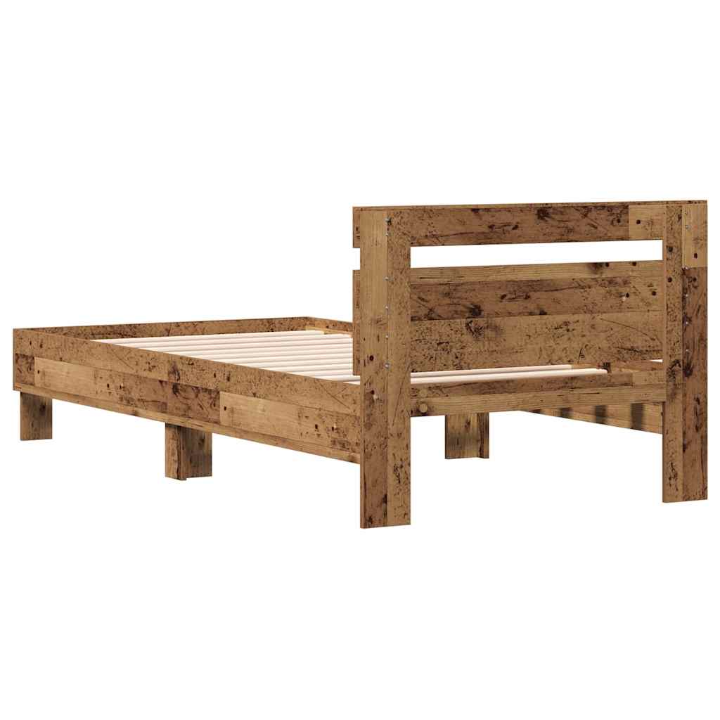 Bettgestell mit Kopfteil Altholz 90 x 190 cm Holzwerkstoff