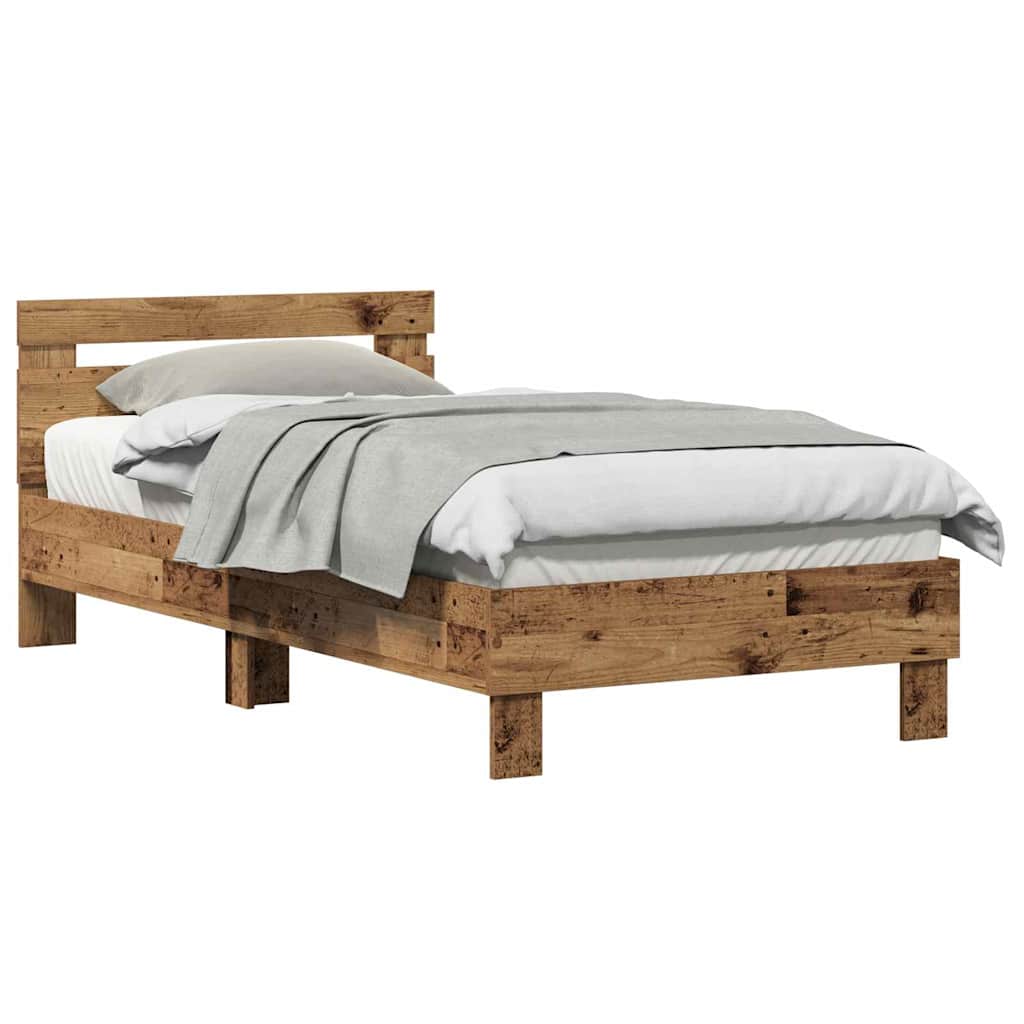 Bettgestell mit Kopfteil Altholz 90 x 190 cm Holzwerkstoff