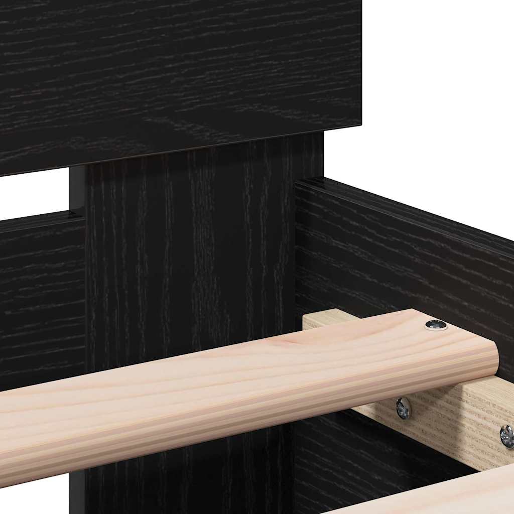 Bettrahmen Schwarz Eichen-Optik 193 x 95 x 88 cm Holzwerkstoff