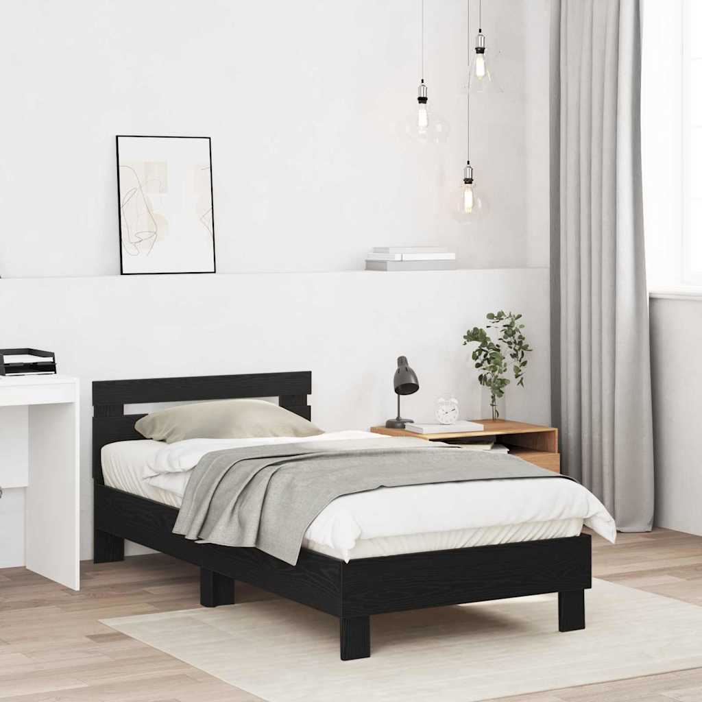 Bettrahmen Schwarz Eichen-Optik 193 x 95 x 88 cm Holzwerkstoff