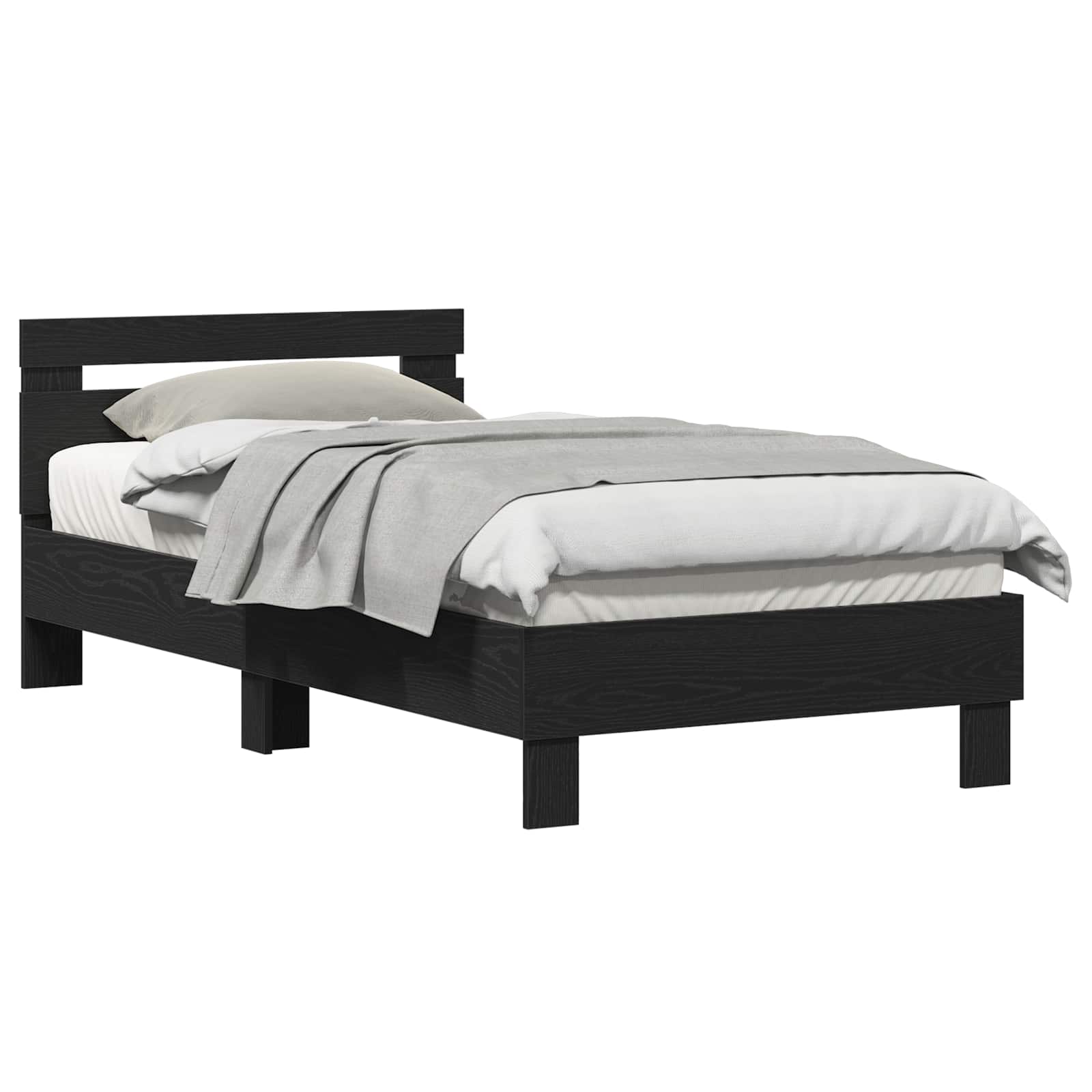 Bettrahmen Schwarz Eichen-Optik 193 x 95 x 88 cm Holzwerkstoff