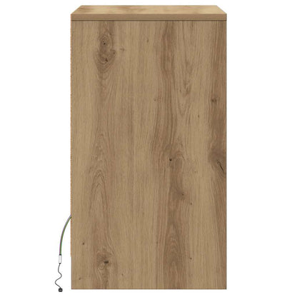 LED Nachttisch Artisan-Eiche 38 x 34 x 61 cm Holzwerkstoff