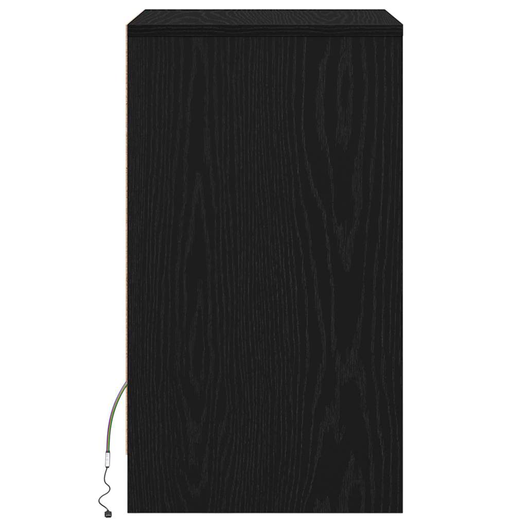 LED Nachttisch Schwarze Eiche 38 x 34 x 61 cm Holzwerkstoff