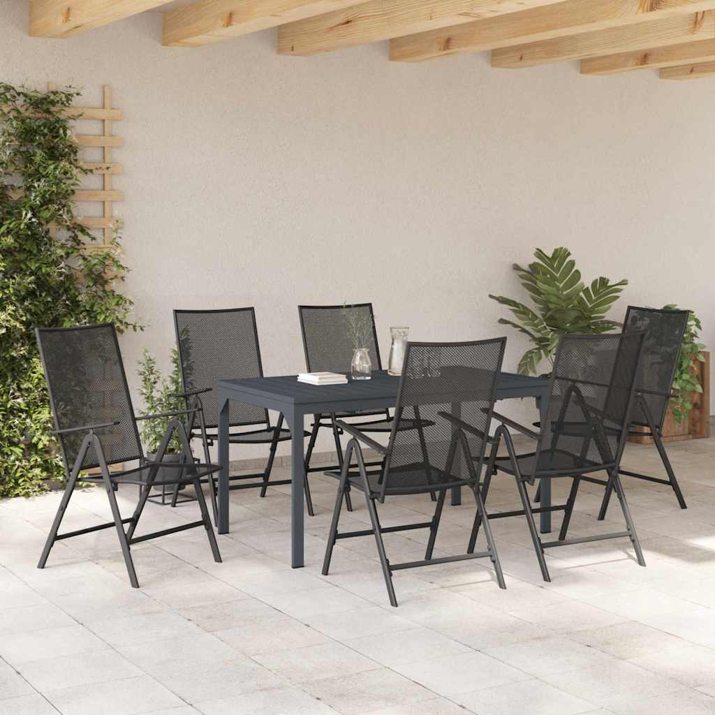 Garten Essgruppe 7 pcs Anthrazit Pulverbeschichteter Stahl