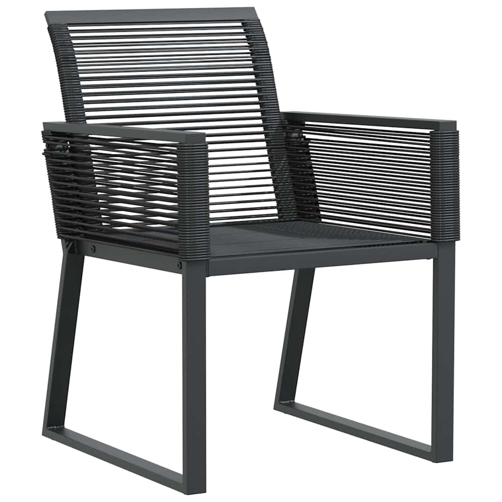 Garten Essgruppe 7 stk. Schwarz Poly-Rattan