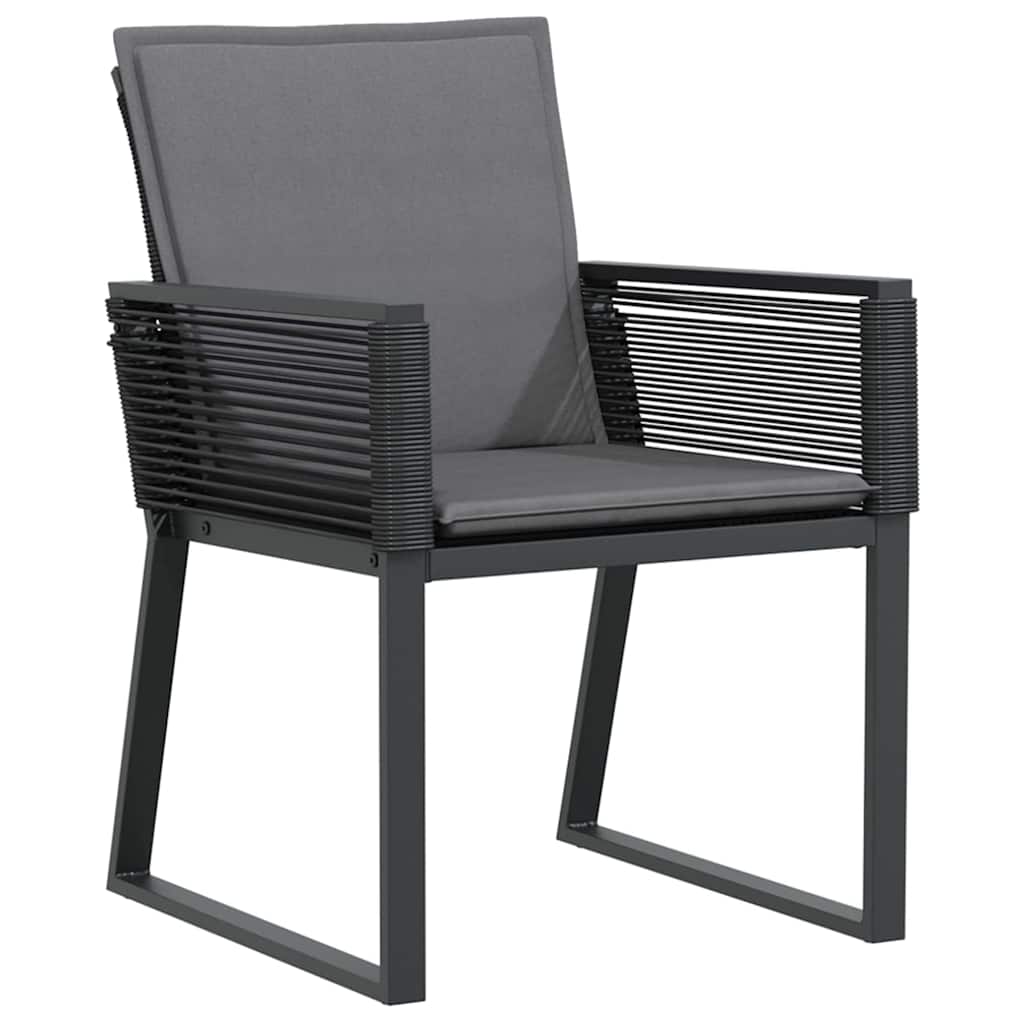Garten Essgruppe 9 stk. Anthrazit Poly-Rattan