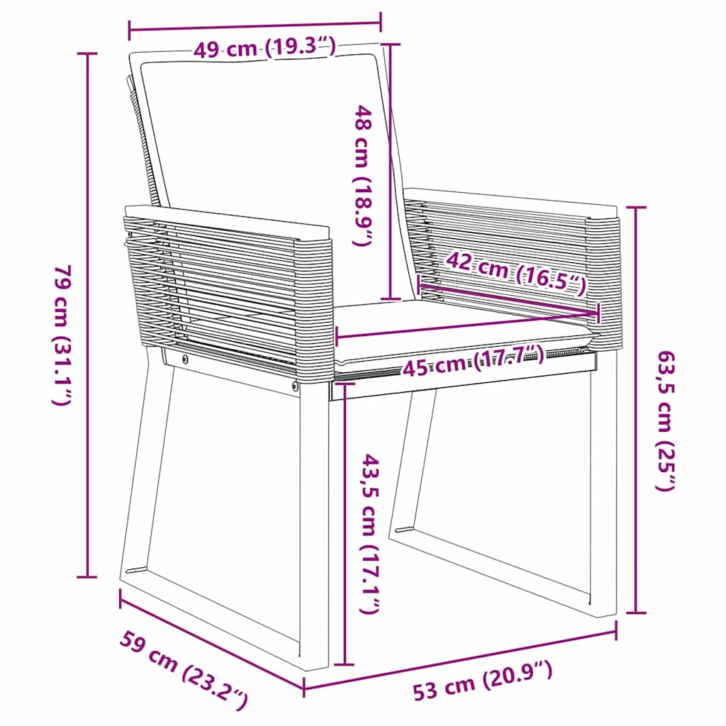 Garten Essgruppe 9 stk. Anthrazit Poly-Rattan