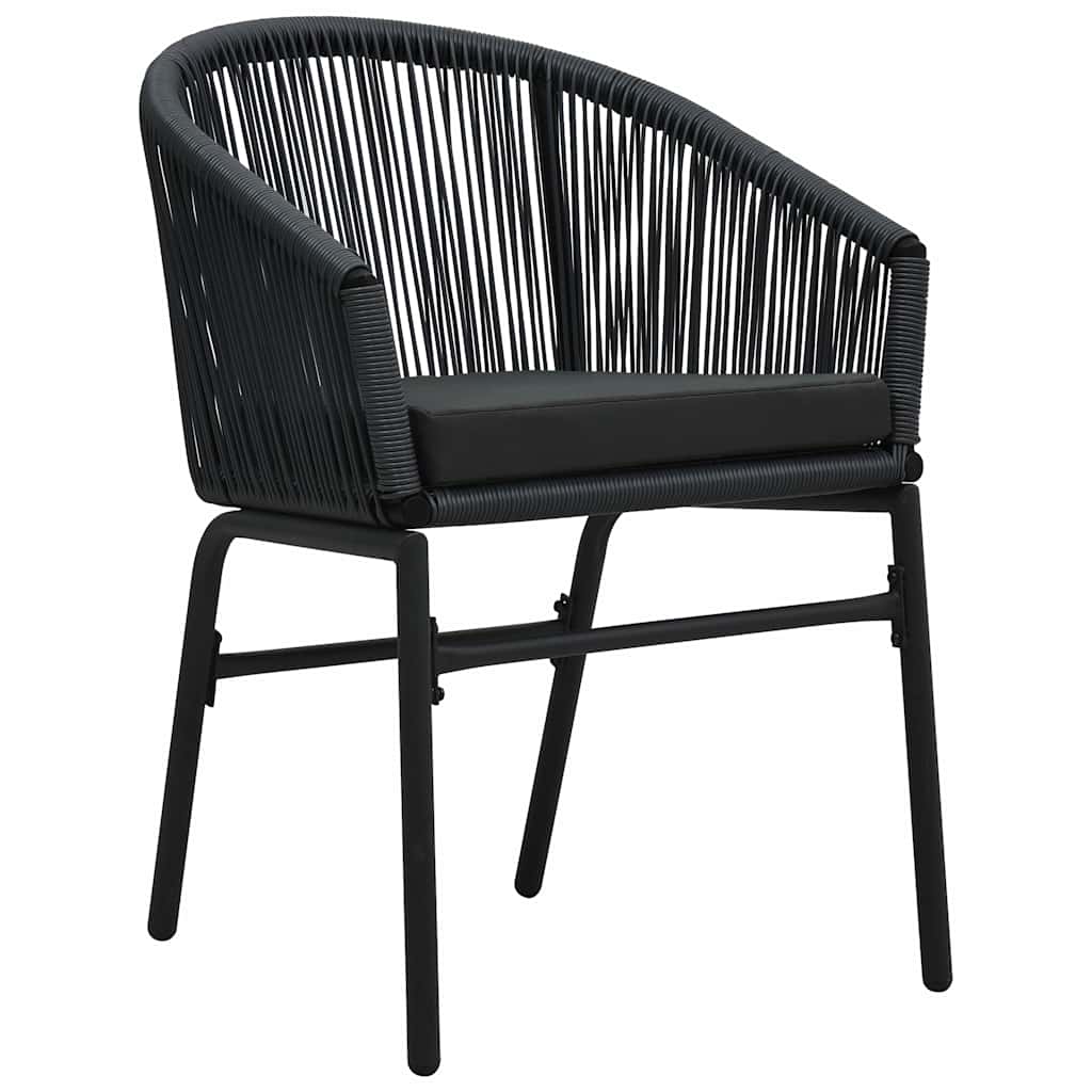 Garten Essgruppe 7 stk. Schwarz Poly-Rattan