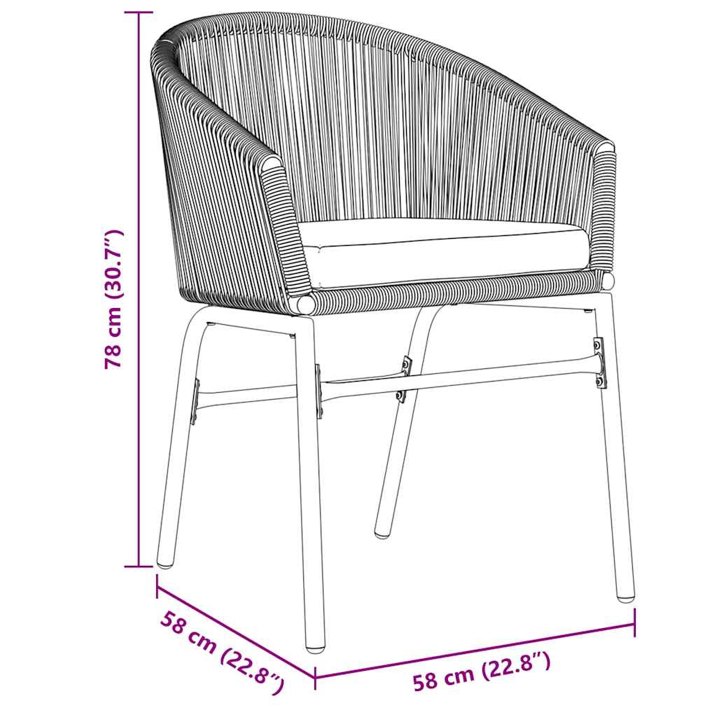 Garten Essgruppe 7 stk. Schwarz Poly-Rattan