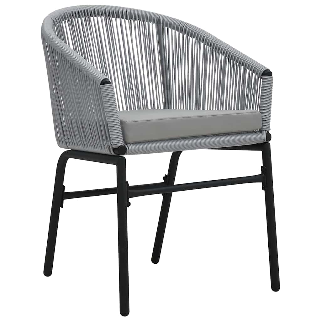 Garten Essgruppe 7 pcs Grau Poly-Rattan