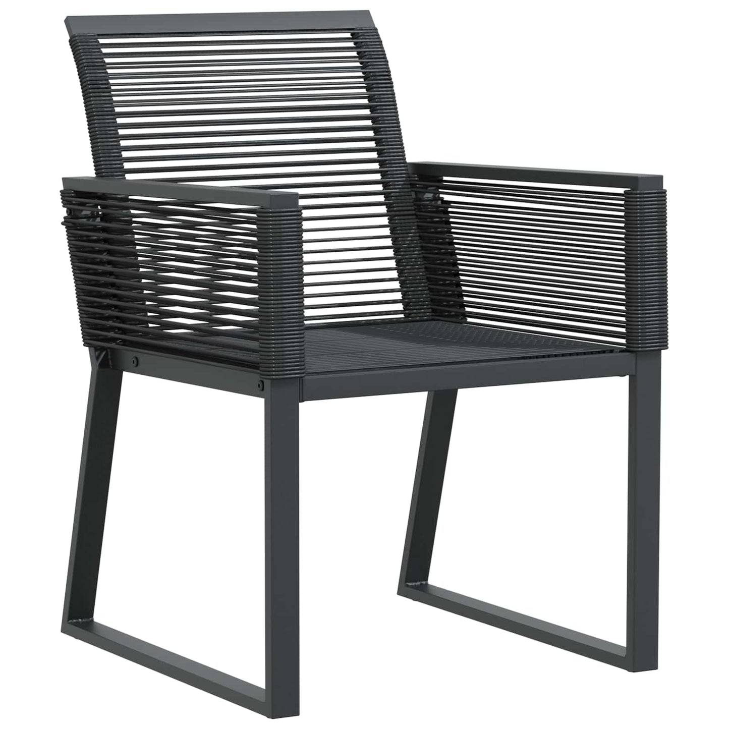 Garten Essgruppe 9 pcs Schwarz Poly-Rattan