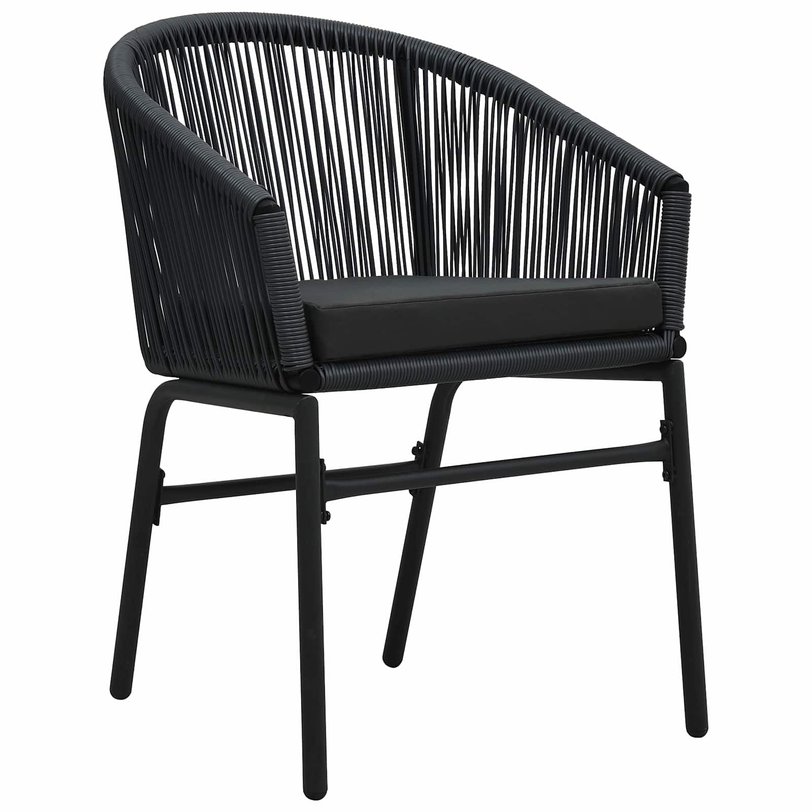 Garten Essgruppe 9 pcs Schwarz Poly-Rattan