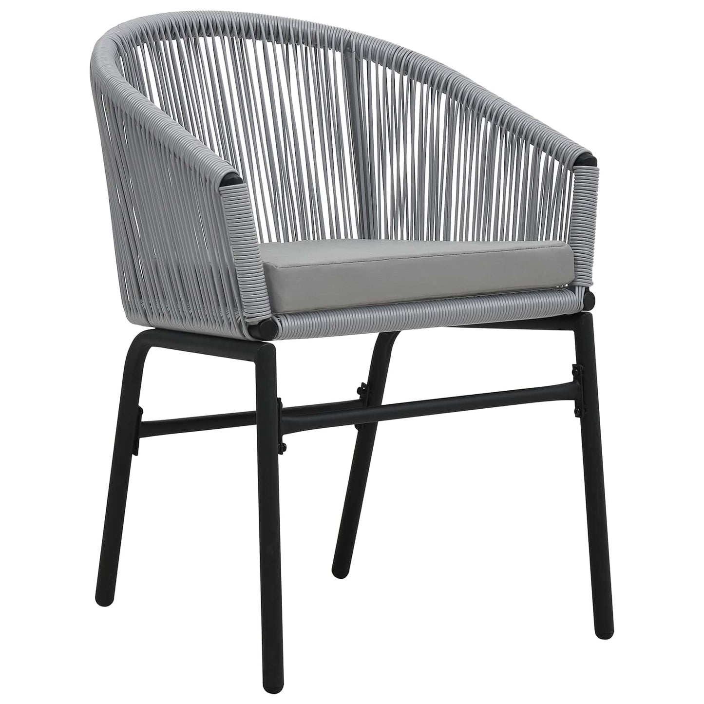 Garten Essgruppe 9 stk. Grau Poly-Rattan