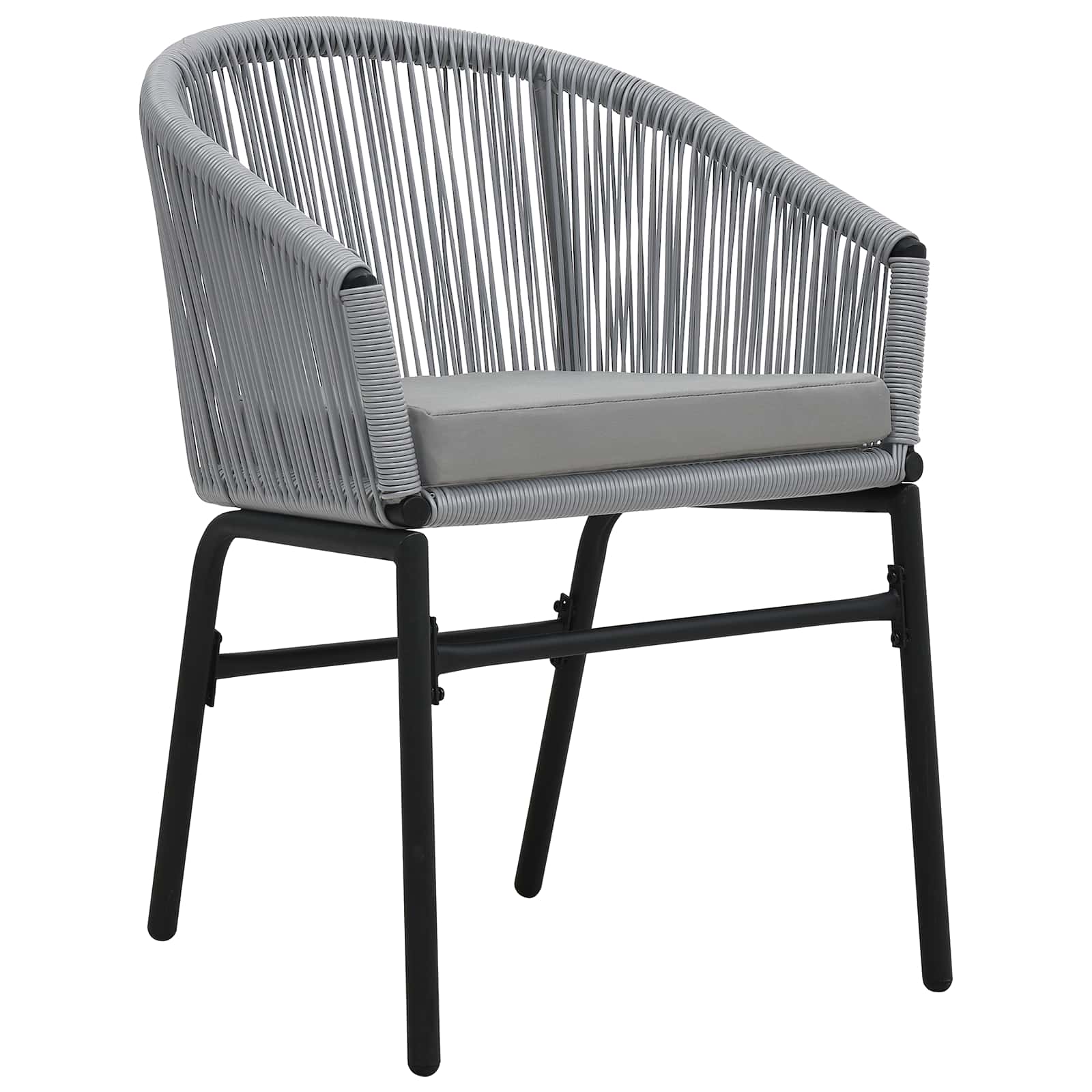 Garten Essgruppe 9 stk. Grau Poly-Rattan