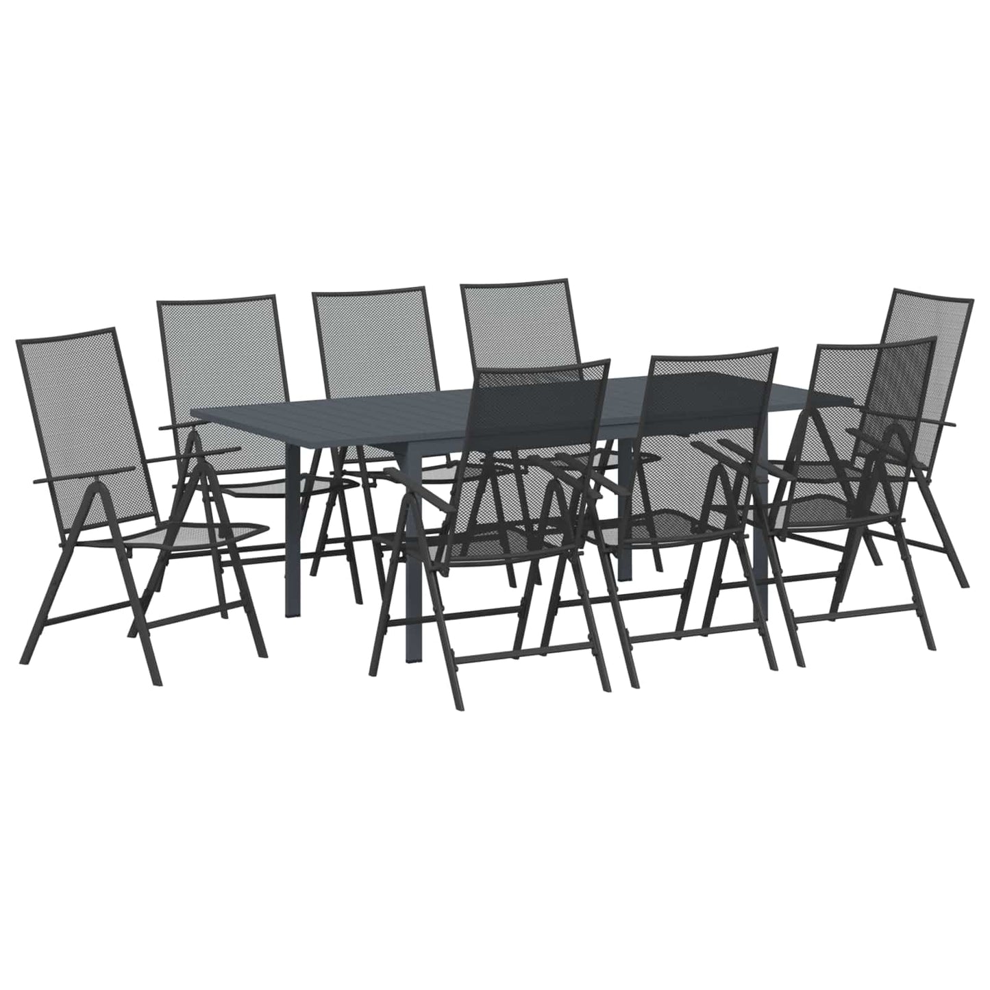 Garten Essgruppe 9 pcs Anthrazit Stahl