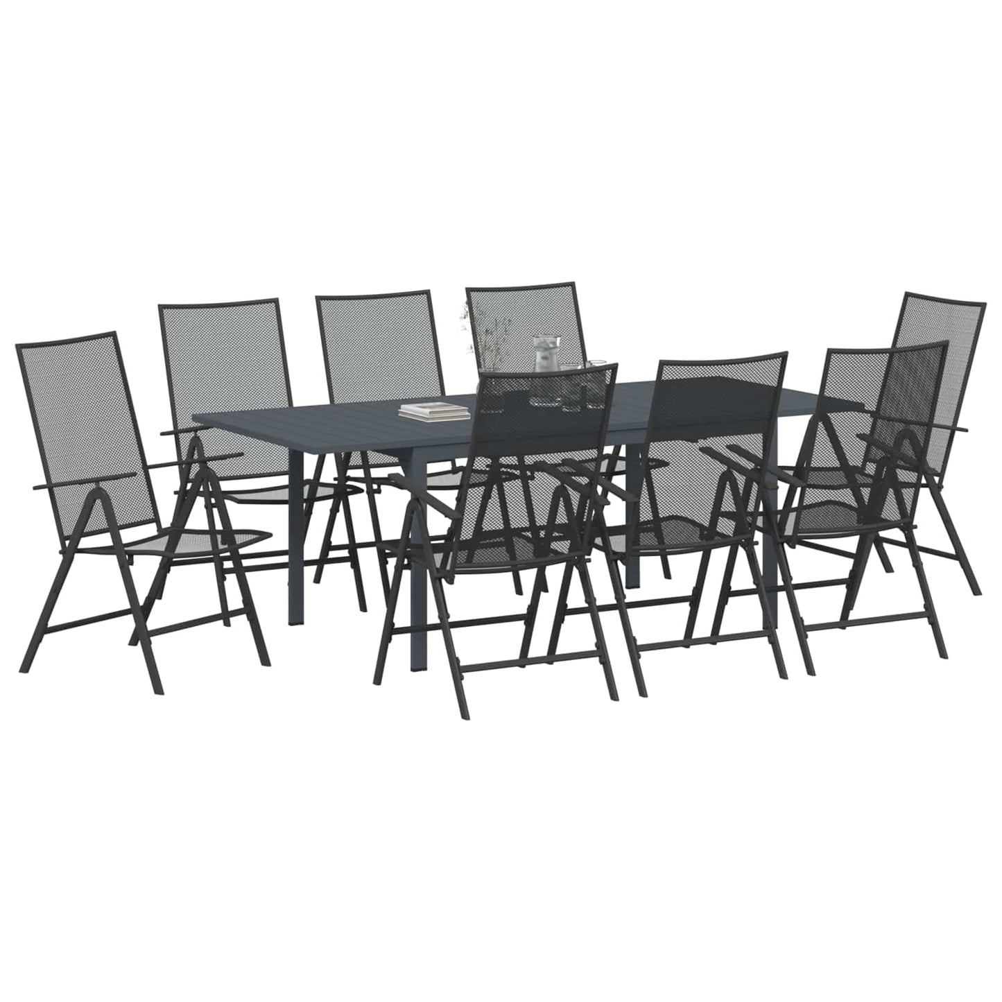 Garten Essgruppe 9 pcs Anthrazit Stahl
