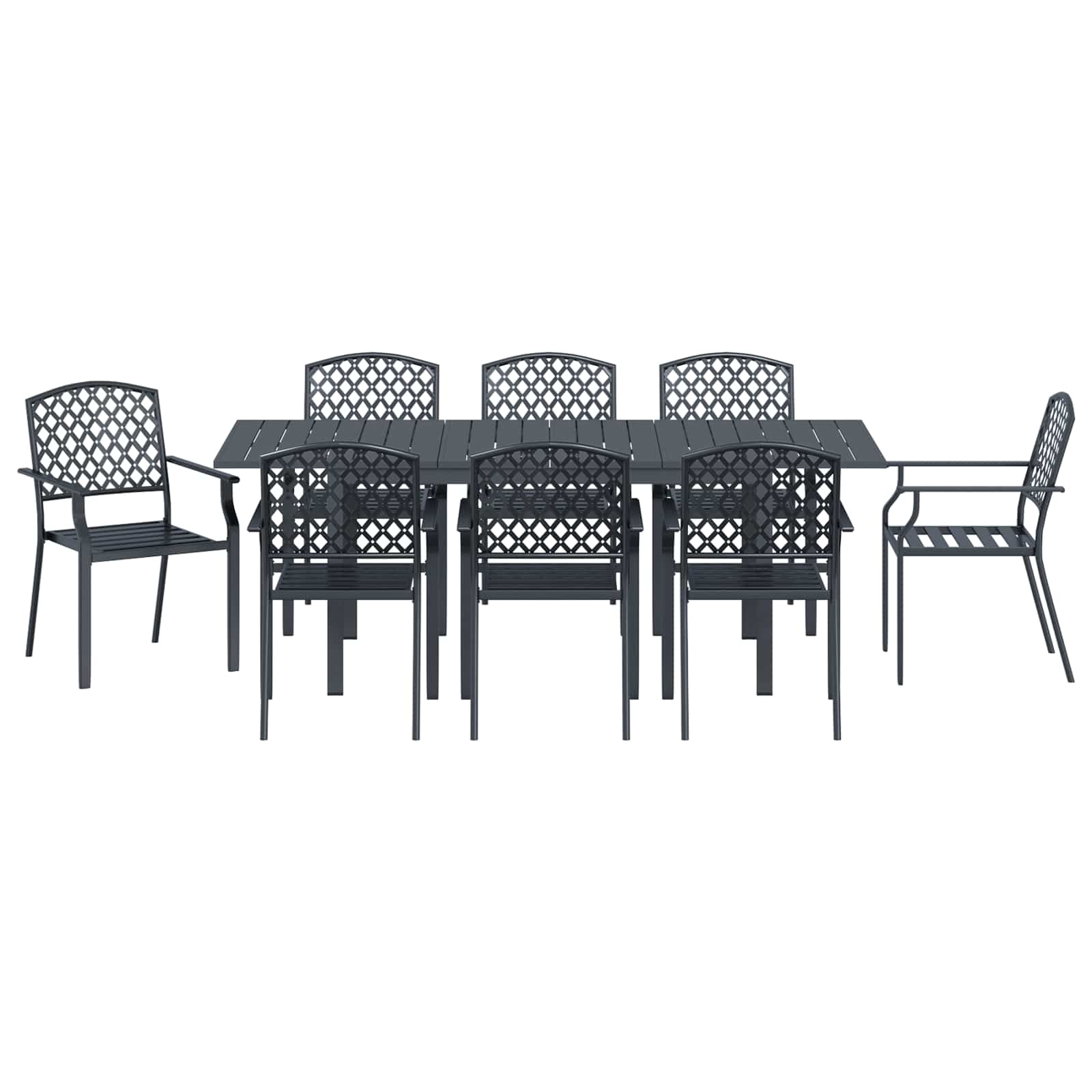 Garten Essgruppe 9 pcs Anthrazit Stahl