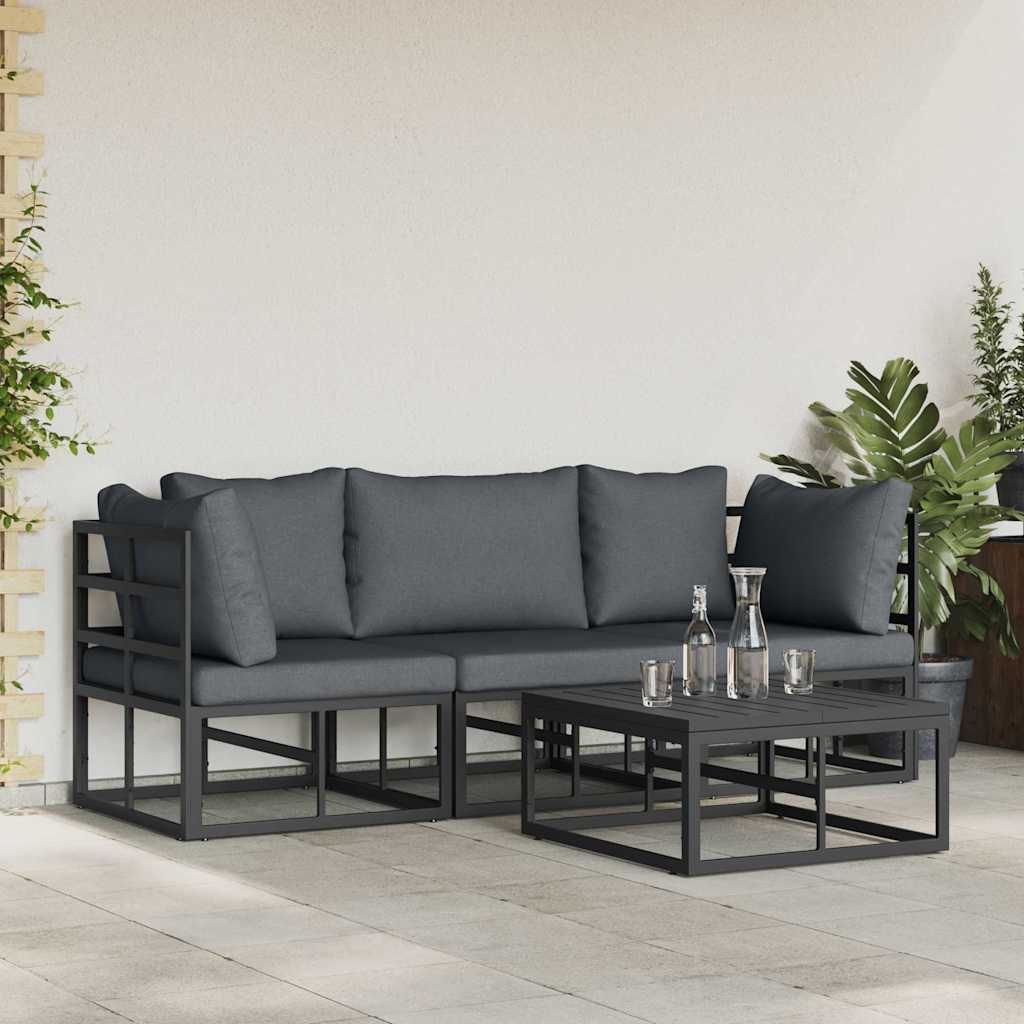 Gartensofa-set 4 stk. Schwarz Metall