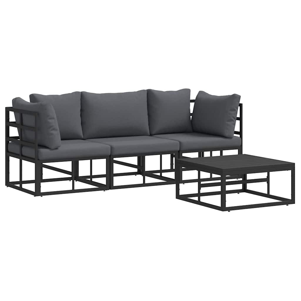 Gartensofa-set 4 stk. Schwarz Metall
