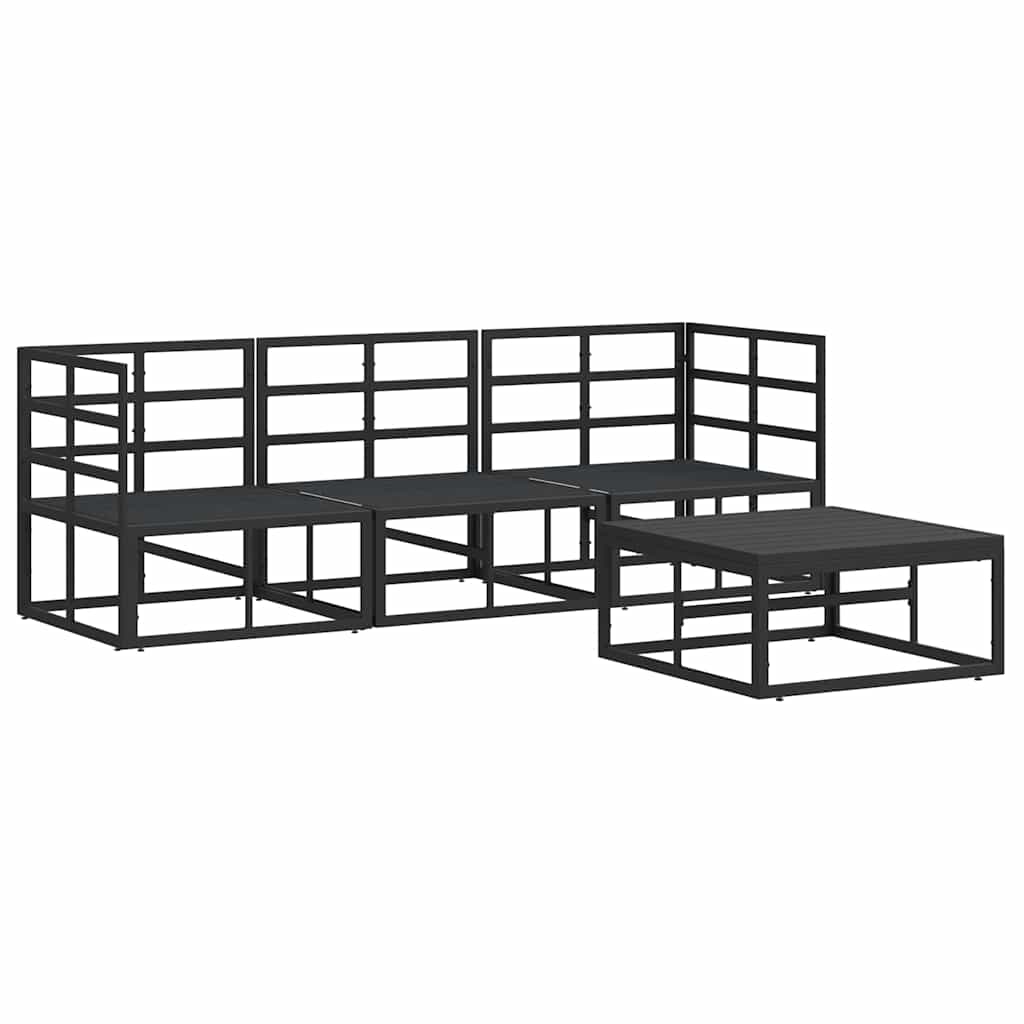 Gartensofa-set 4 stk. Schwarz Metall